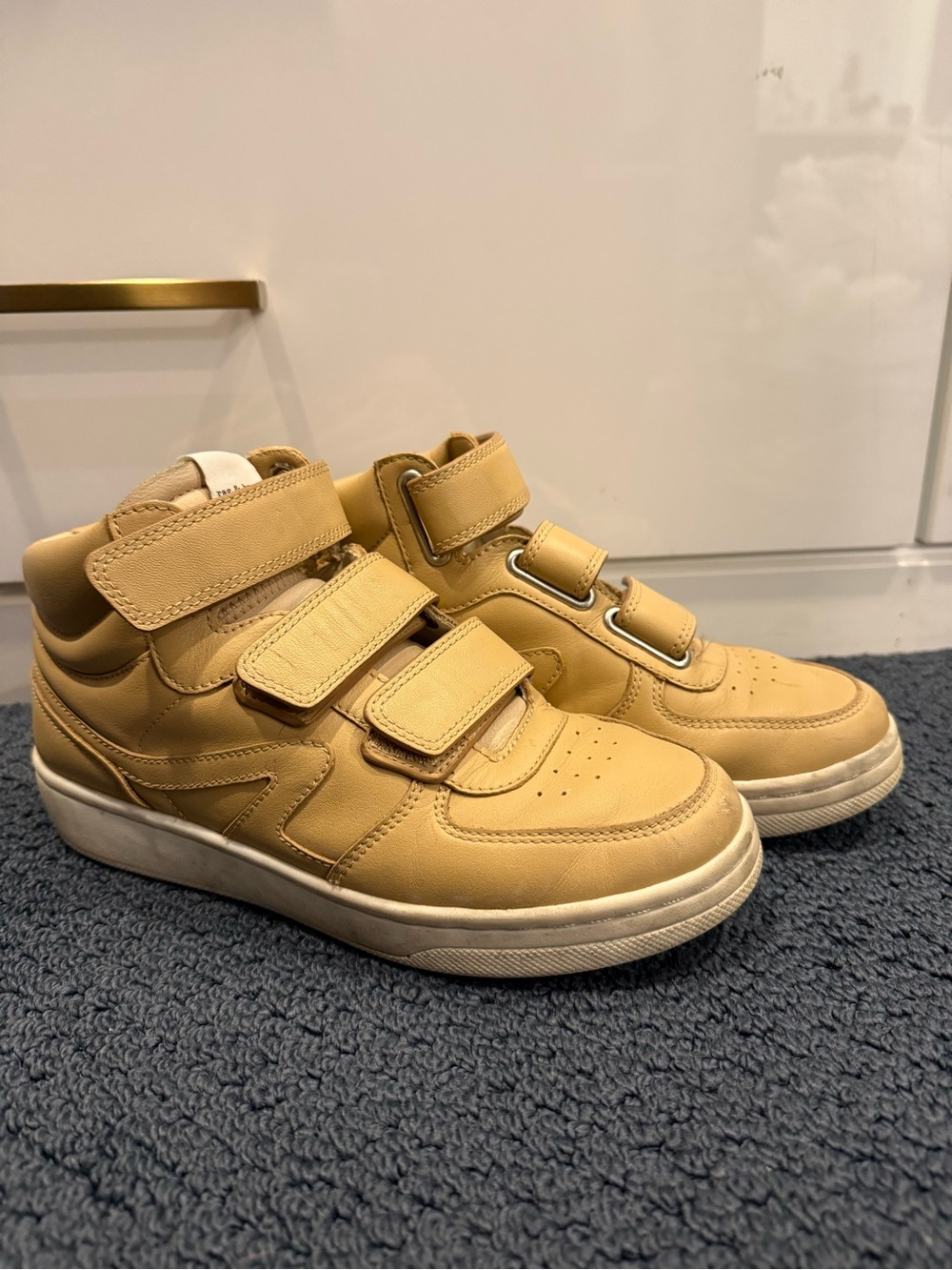 rag & bone Retro Court Mid Strap Sneakers Nude Sz 37